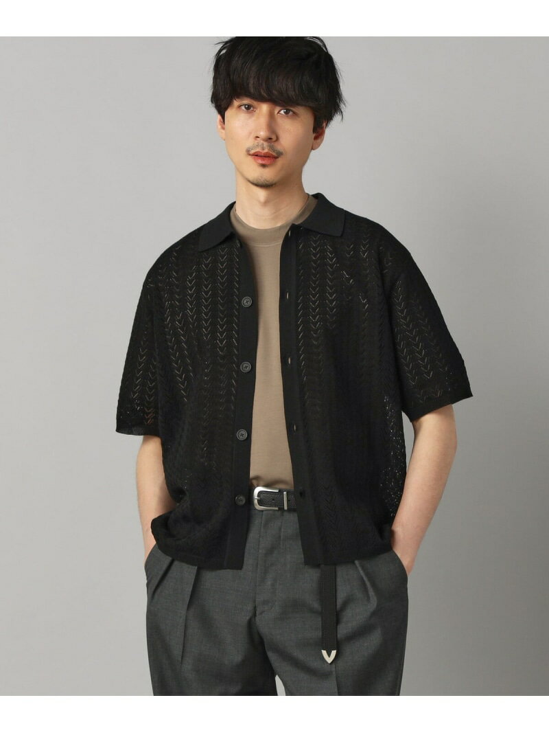 Rakuten - 【SALE／10%OFF】メッシュ半袖 ニットシャツ COMME CA MEN コムサメン トップス ニット ブルー ブラック ベージュ【RBA_E】【送料無料】[Rakuten Fashion]