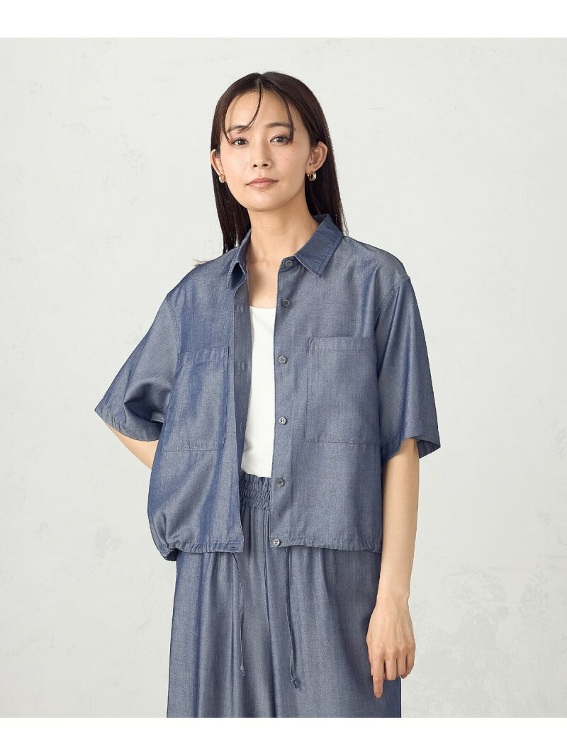 デニム風ドロスト付き ショートシャツ / セットアップ対応 COMME CA ISM コムサイズム 