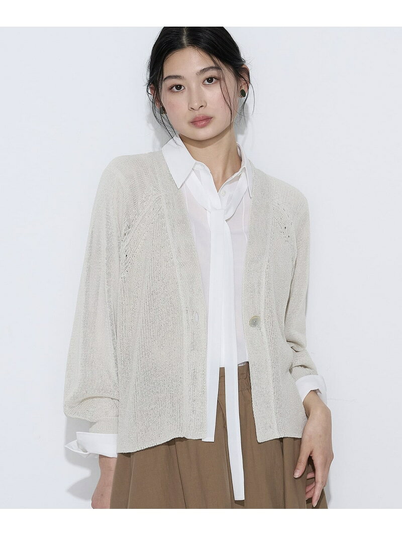 乐天商城 - 【SALE／10%OFF】和紙混ドライタッチ ニットカーディガン K.T KIYOKO TAKASE コムサ トップス カーディガン ベージュ ネイビー【RBA_E】【送料無料】[Rakuten Fashion]