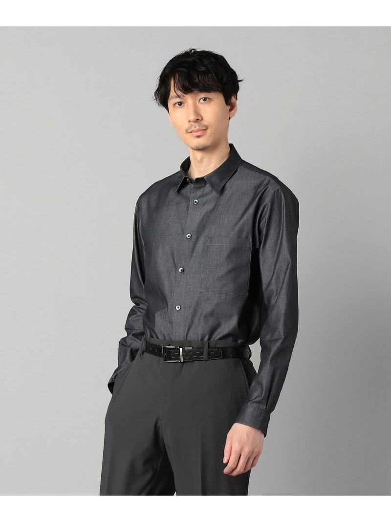 デニムライクコットンツイル レギュラーカラーシャツ COMME CA MEN コムサメン トップス シャツ・ブラウス ネイビー ブラック【送料無料】[Rakuten Fashion]
