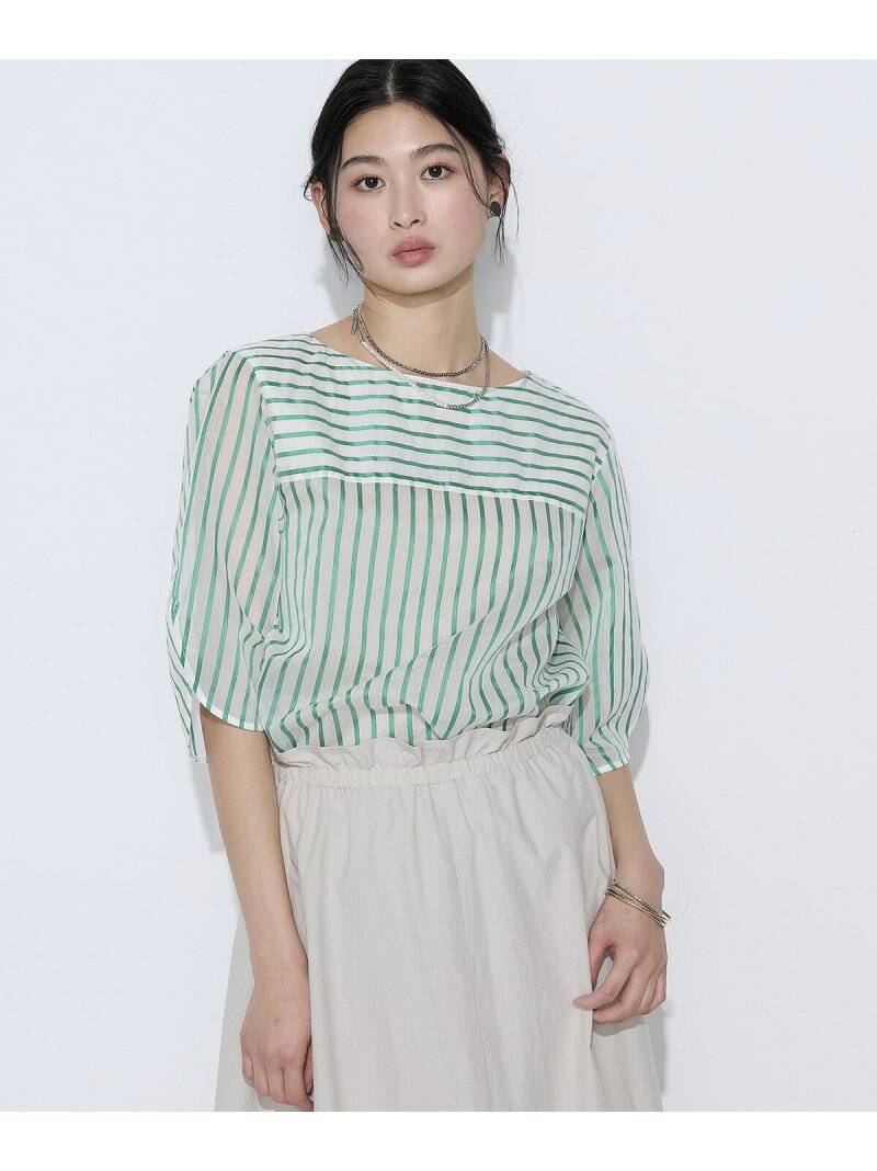 【SALE／10%OFF】キュプラリネン コットンシルクストライププルオーバー K.T KIYOKO TAKASE コムサ トップス シャツ・ブラウス ホワイト【RBA_E】【送料無料】[Rakuten Fashion]