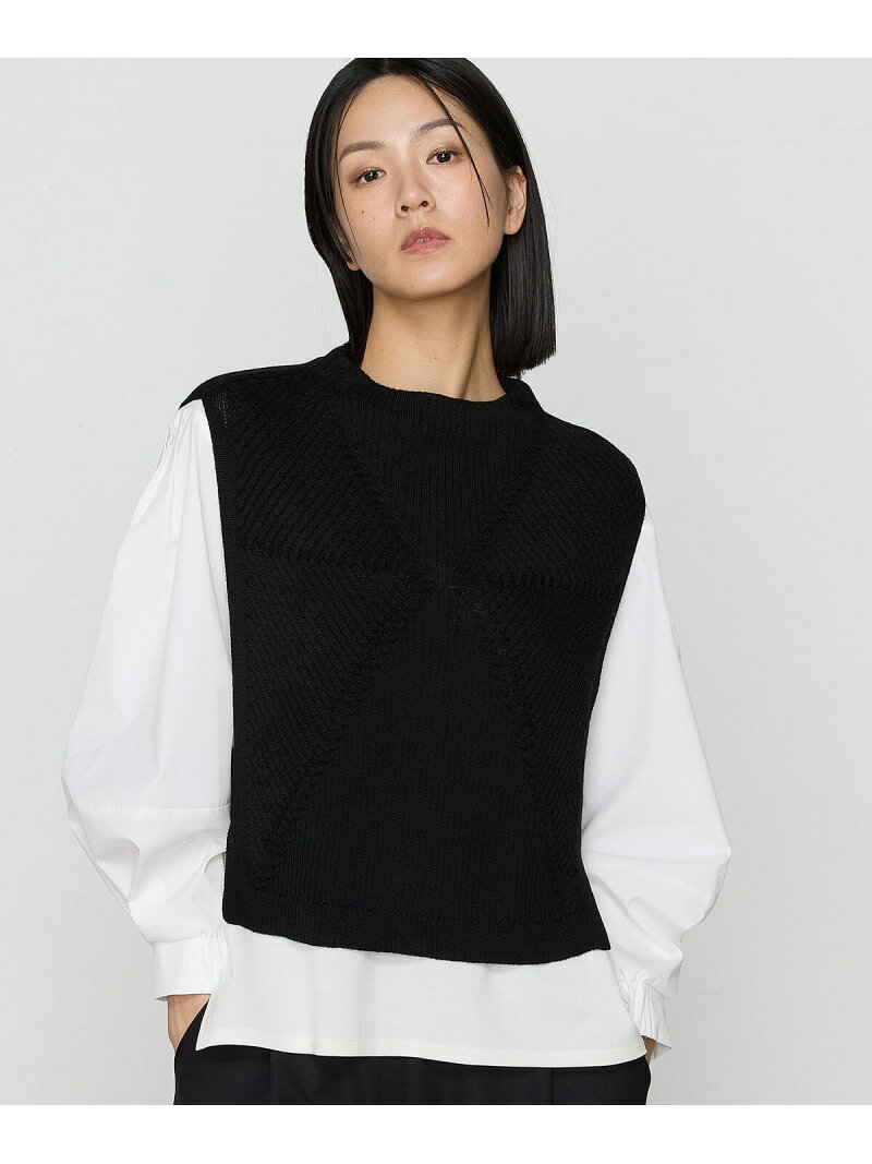 Rakuten - 【SALE／28%OFF】[ +サイズ ] ダイヤ柄 ニットベスト Gabardine K.T + コムサ トップス ニット ホワイト ブラック ネイビー グレー【RBA_E】【送料無料】[Rakuten Fashion]