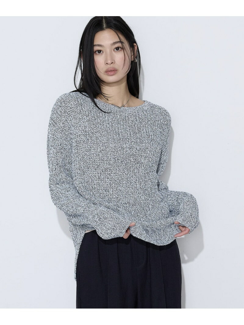 【SALE／10%OFF】和紙混杢ニット プルオーバー COMME CA コムサ トップス ニット ベージュ ネイビー【RBA_E】【送料無料】[Rakuten Fashion]