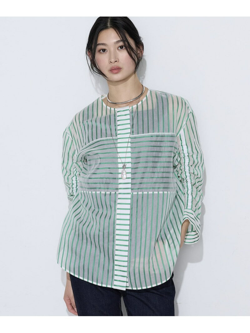 [ TALLサイズ ] キュプラリネン コットンシルクシアーストライプシャ K.T KIYOKO TAKASE TALL コムサ トップス シャツ・ブラウス ホワイト【送料無料】[Rakuten Fashion]