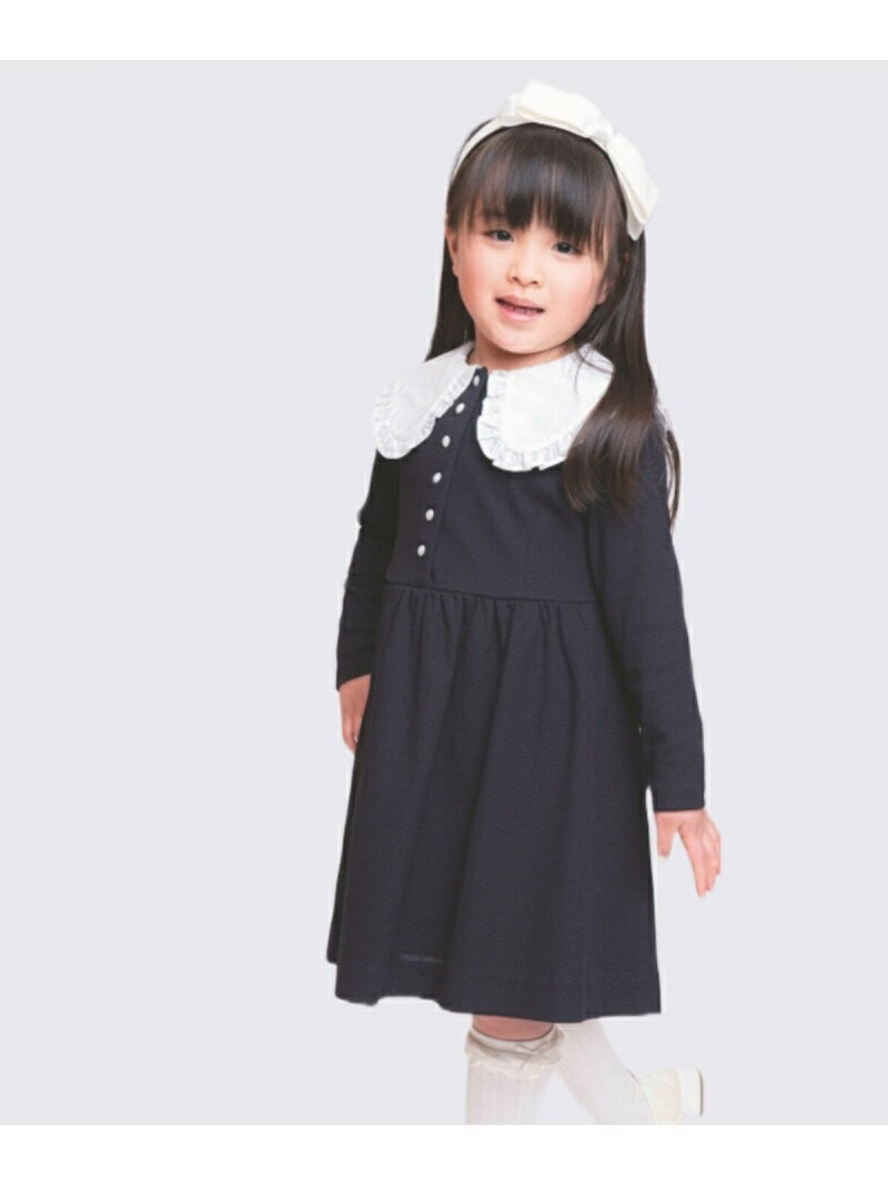 【SALE／55%OFF】【セットアップ対応】サーフニット 大襟ワンピース COMME CA FILLE コムサ・フィユ ワンピース・ドレス ワンピース ネイビー ホワイト【RBA_E】【送料無料】[Rakuten Fashion]