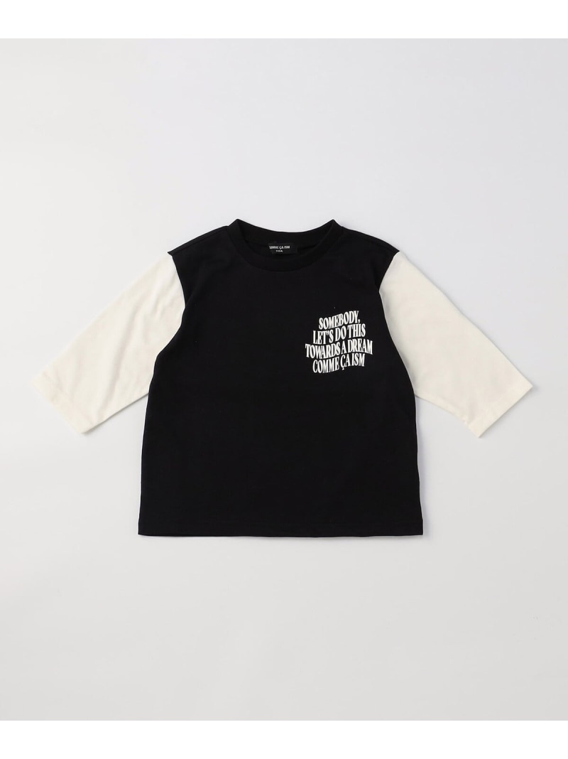 【SALE／20%OFF】7分袖プリントTシャツ COMME CA ISM コムサイズム トップス カットソー・Tシャツ ブラック ホワイト グリーン【RBA_E】[Rakuten Fashion]