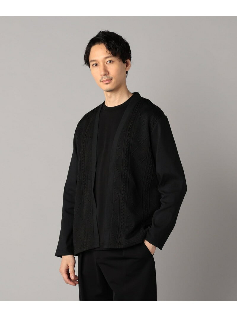 Rakuten - 【SALE／46%OFF】【吸水速乾・接触冷感】ケーブルコンビ ハッピカーディガン COMME CA MEN コムサメン トップス カットソー・Tシャツ グレー ブラック【RBA_E】【送料無料】[Rakuten Fashion]
