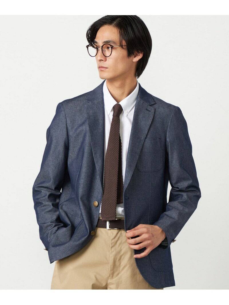 乐天商城 - デニムライクシャンブレー ブレザージャケット COMME CA ISM コムサイズム ジャケット・アウター テーラードジャケット・ブレザー ネイビー【送料無料】[Rakuten Fashion]