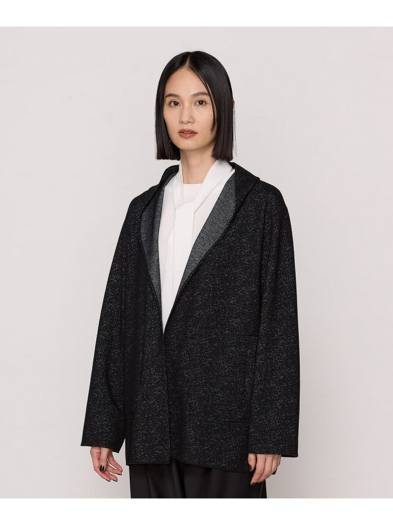 乐天商城 - 【SALE／55%OFF】【リバーシブル】ウールリバーツイード調 リバー羽織り COMME CA コムサ ジャケット・アウター その他のジャケット・アウター ブラック グレー【RBA_E】【送料無料】[Rakuten Fashion]