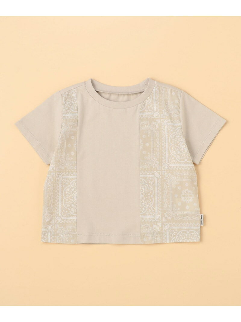 Rakuten - バンダナ柄プリント 切替半袖Tシャツ(ベビーサイズ) COMME CA ISM コムサイズム マタニティウェア・ベビー用品 その他のベビーグッズ ベージュ ネイビー[Rakuten Fashion]