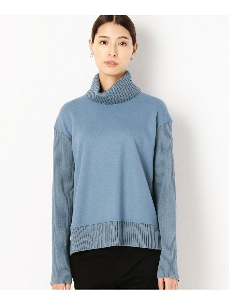 [TALLサイズ]【洗える】ウールミルドスムース ニット切替プルオーバー K.T KIYOKO TAKASE TALL コムサ カットソー Tシャツ ホワイト ブラック ブルー【送料無料】[Rakuten Fashion]