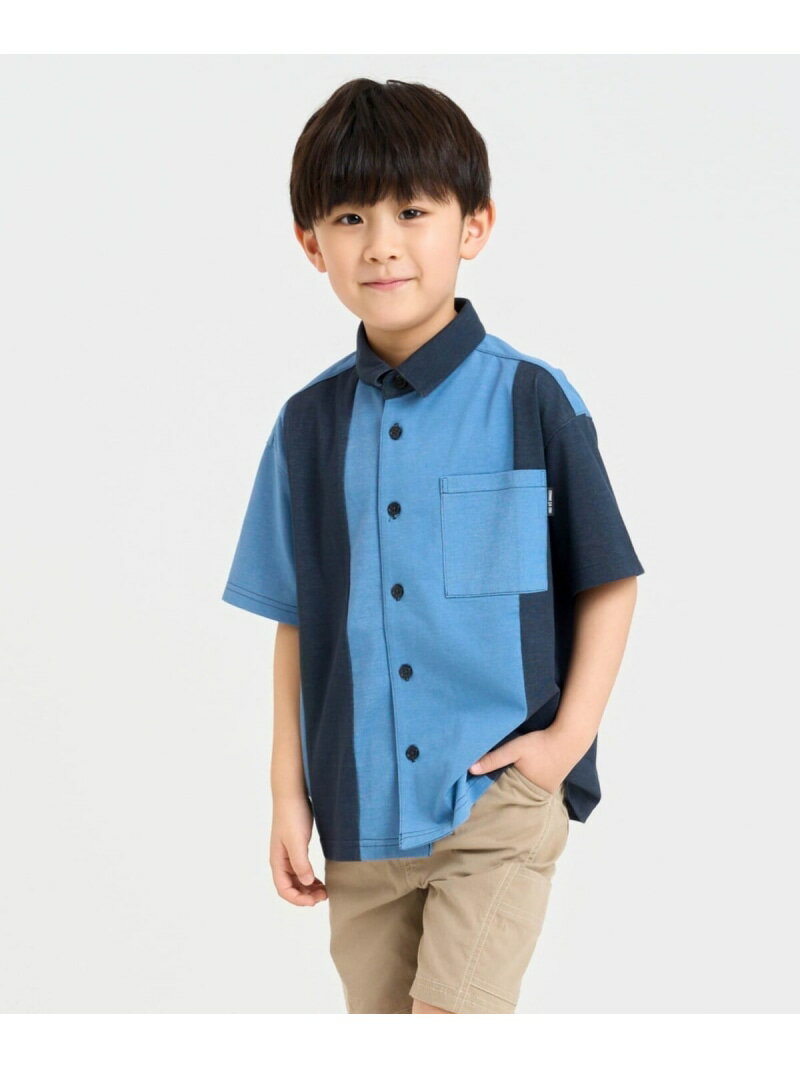 Short Sleeves - デニムライクジャージー 切替半袖シャツ COMME CA ISM コムサイズム トップス シャツ・ブラウス ブルー【送料無料】[Rakuten Fashion]