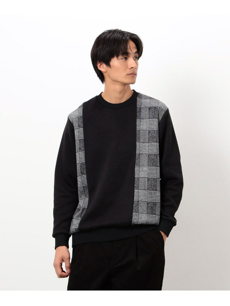 裏起毛 チェック プルオーバー COMME CA ISM コムサイズム トップス カットソー・Tシャツ ブラック【送料無料】[Rakuten Fashion]