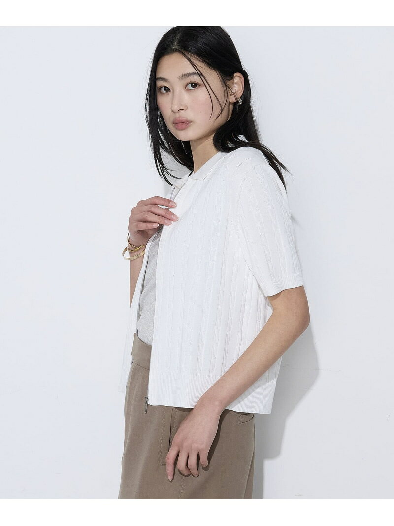 【SALE／28%OFF】[ TALLサイズ ] コットンダルストレッチ ケーブルジップカーディガン COMME CA TALL コムサ トップス カーディガン ホワイト ネイビー グリーン【RBA_E】【送料無料】[Rakuten Fashion] fivefoxesonlinestore-10027174 FIVEFOXes ONLINE STORE サンプル画像2