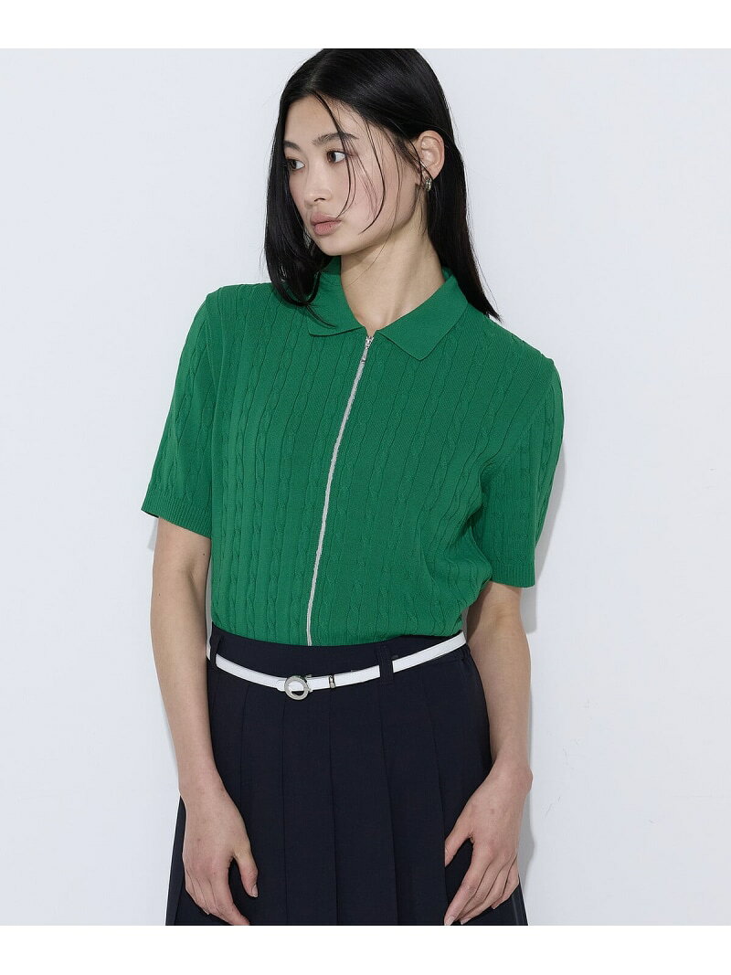 【SALE／28%OFF】[ TALLサイズ ] コットンダルストレッチ ケーブルジップカーディガン COMME CA TALL コムサ トップス カーディガン ホワイト ネイビー グリーン【RBA_E】【送料無料】[Rakuten Fashion] fivefoxesonlinestore-10027174 FIVEFOXes ONLINE STORE サンプル画像3