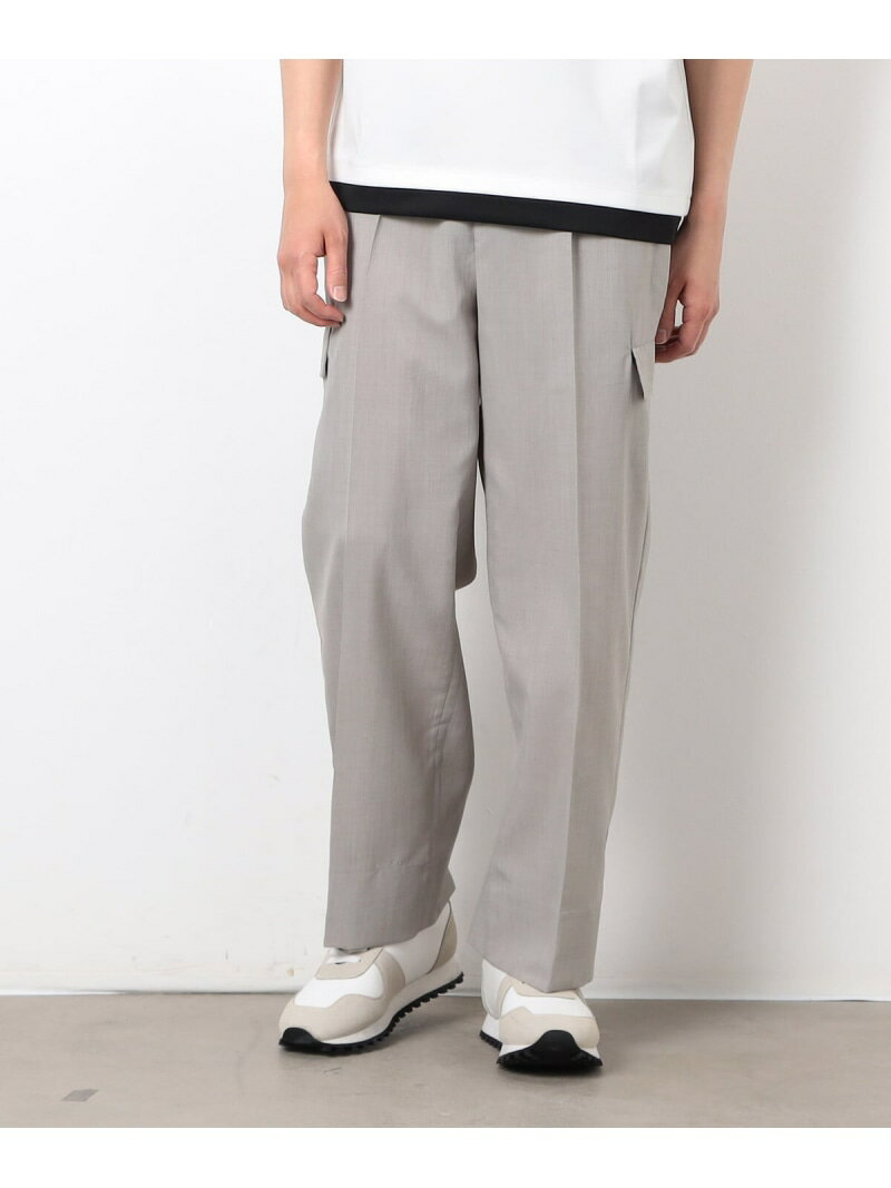 【SALE／28%OFF】【セットアップ対応】リネンライク ポリエステル リラックス ワイドカーゴパンツ COMME CA ISM コムサイズム パンツ カーゴパンツ ベージュ カーキグリーン ブラック【RBA_E】【送料無料】[Rakuten Fashion]