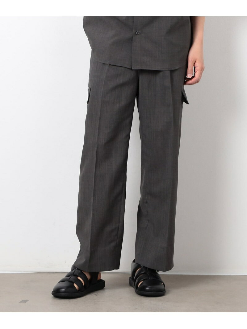 【SALE／28%OFF】【セットアップ対応】リネンライク ポリエステル リラックス ワイドカーゴパンツ COMME CA ISM コムサイズム パンツ カーゴパンツ ベージュ カーキグリーン ブラック【RBA_E】【送料無料】[Rakuten Fashion]