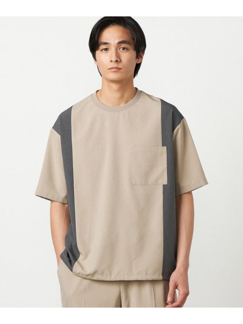 樂天商城 - ライトウエイトポリエステル ブロッキング 布帛Tシャツ COMME CA ISM コムサイズム トップス カットソー・Tシャツ グレー ベージュ ブラック【送料無料】[Rakuten Fashion]