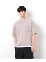 【SALE/25%OFF】半袖 フェイクレイヤード クルーネックTシャツ COMME CA ISM コムサイズム トップス カットソー・Tシャツ ブルー ホワイ...