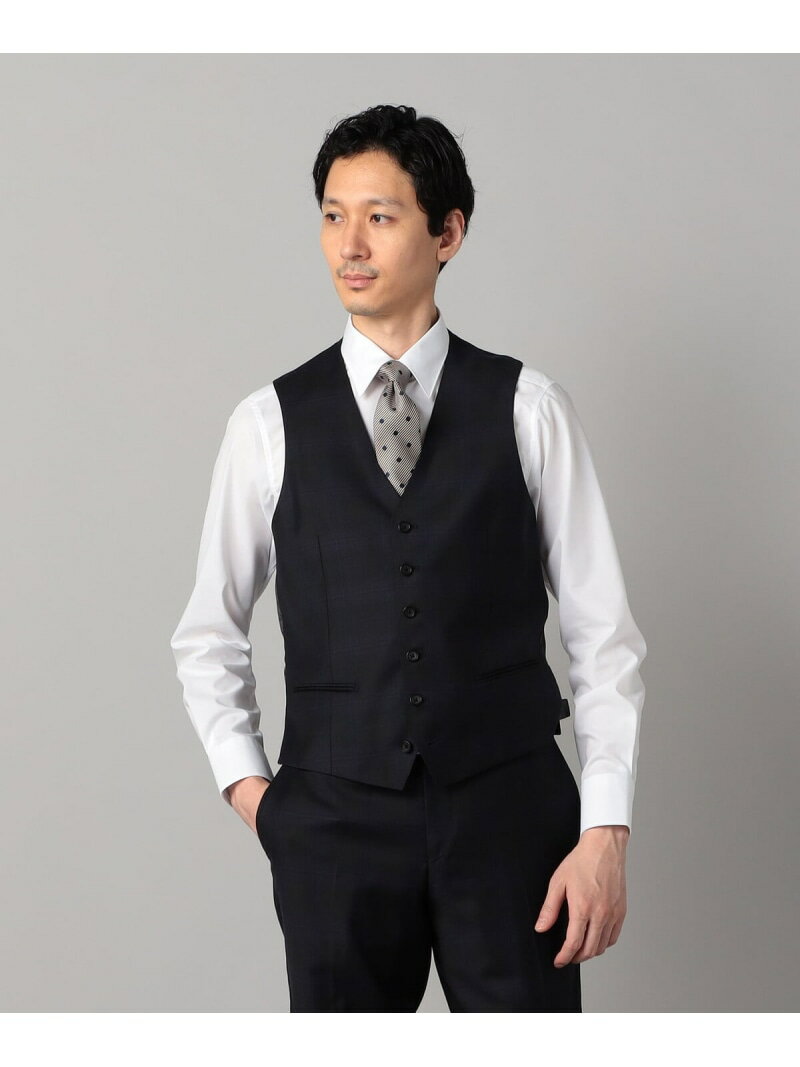 【セットアップ対応】尾州産 IL PRINCIPE タータンチェック ベスト COMME CA MEN コムサメン スーツ・フォーマル スーツベスト ブラック【送料無料】[Rakuten Fashion]