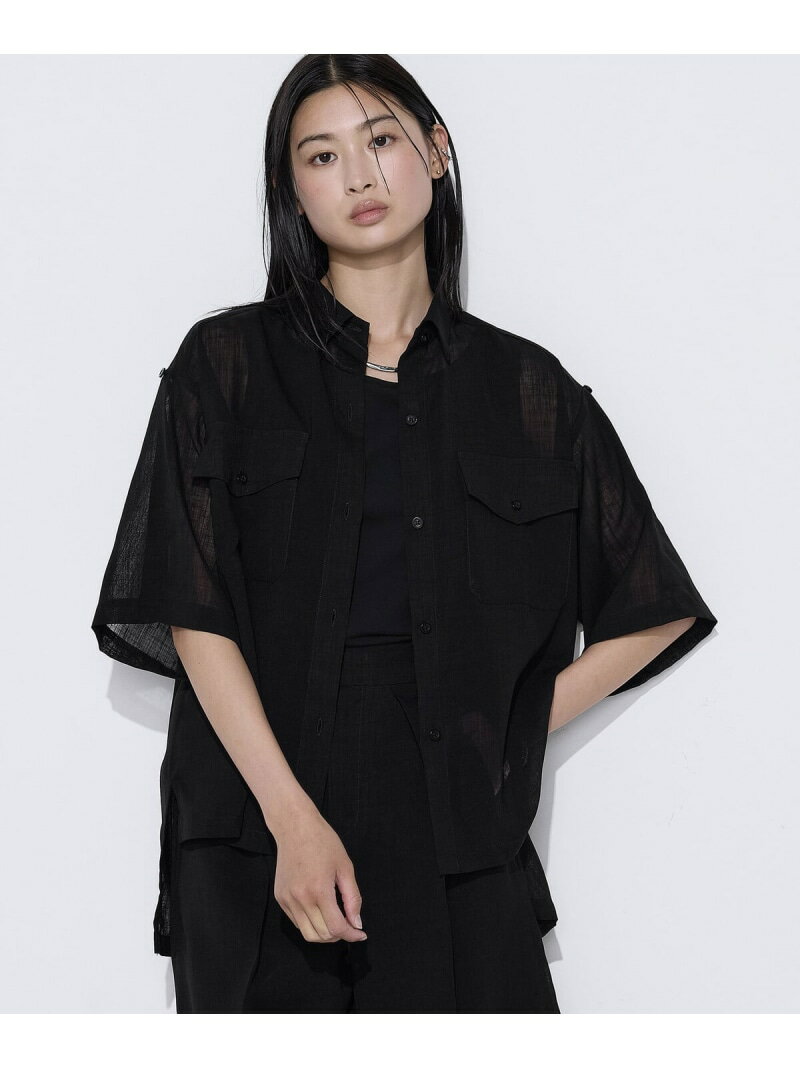 Rakuten - [ TALLサイズ ] 【セットアップ対応】【RE:撚】トリアセクールスラブ シャツ COMME CA TALL コムサ トップス シャツ・ブラウス ブラック グレー【送料無料】[Rakuten Fashion]