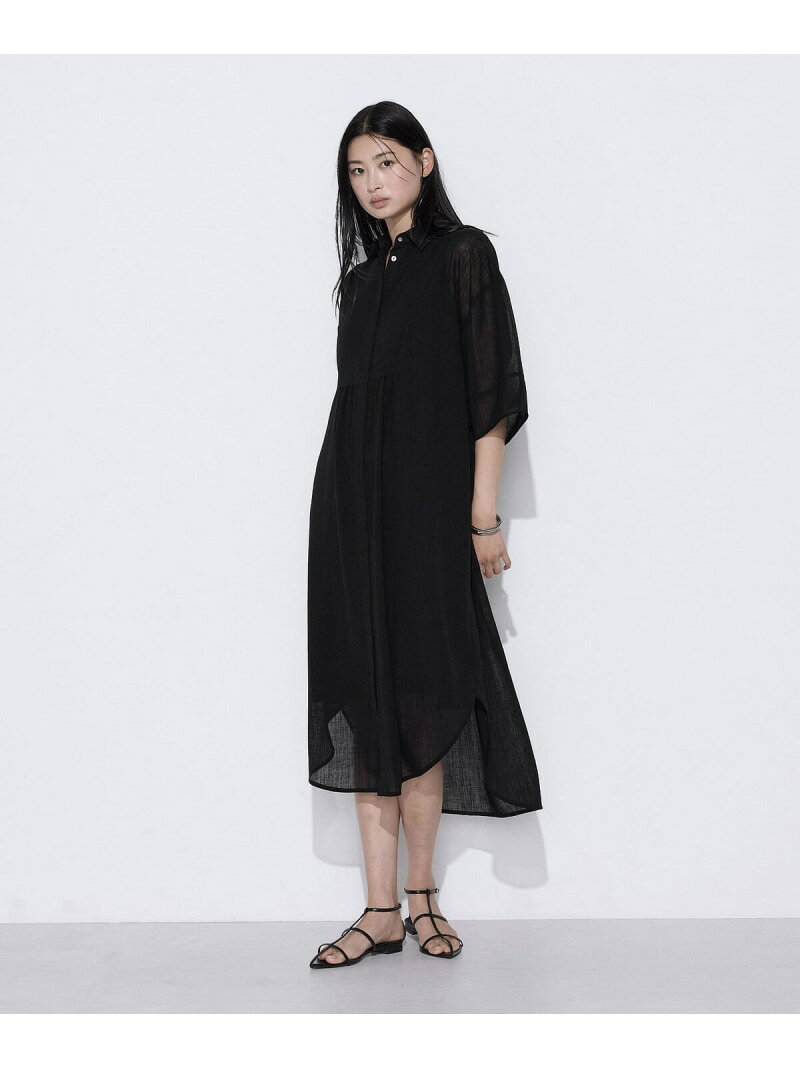 Rakuten - [ TALLサイズ ] 【セットアップ対応】トリアセクールスラブ シャツワンピース COMME CA TALL コムサ ワンピース・ドレス ワンピース グレー ブラック【送料無料】[Rakuten Fashion]