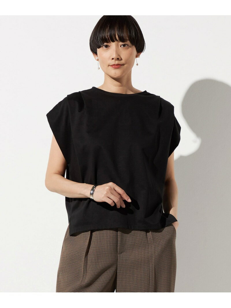 Rakuten - [ Sサイズ ] スーピマコットンポンチ肩タックデザインTシャツ COMME CA S-SIZE コムサ トップス カットソー・Tシャツ ブルー グレー ホワイト ブラック【送料無料】[Rakuten Fashion]