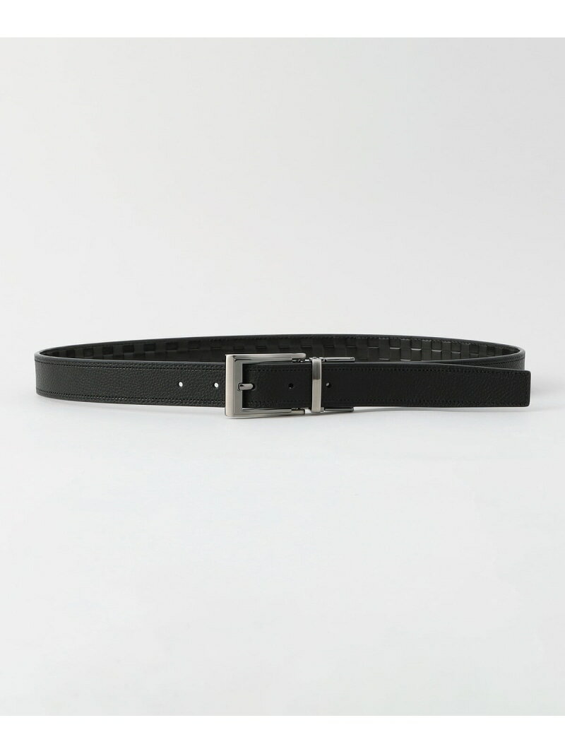 【COMME CA MEN】【市松柄】リバーシブルベルト COMME CA MEN コムサメン ファッション雑貨 ベルト ブラック ブラウン【送料無料】[Rakuten Fashion]