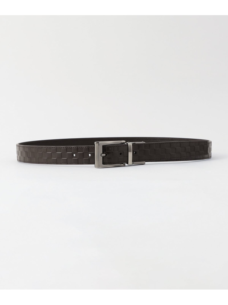 【COMME CA MEN】【市松柄】リバーシブルベルト COMME CA MEN コムサメン ファッション雑貨 ベルト ブラック ブラウン【送料無料】[Rakuten Fashion]