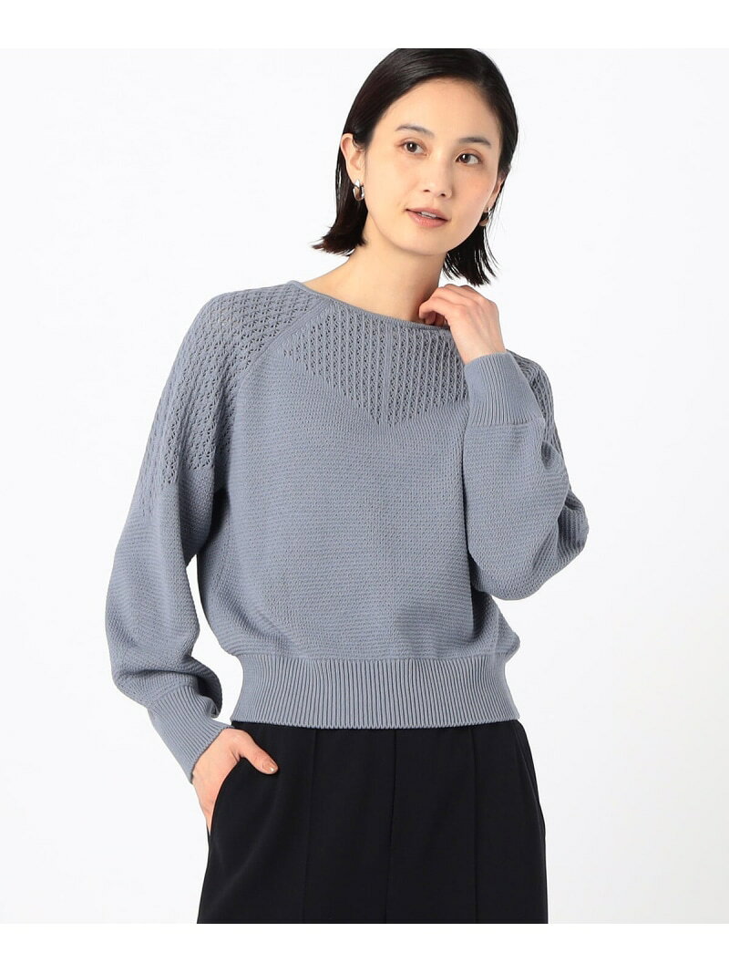 樂天商城 - 【SALE／80%OFF】透かし編みニットプルオーバー COMME CA コムサ トップス ニット ベージュ ブルー ブラック【RBA_E】【送料無料】[Rakuten Fashion]