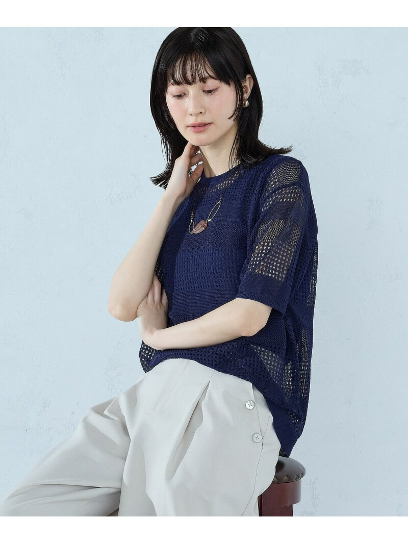 【セットアイテム】透かし編み ボーダープルオーバー+タンクトップ COMME CA ISM コムサイズム トップス ニット オレンジ ホワイト ネイビー【送料無料】[Rakuten Fashion]