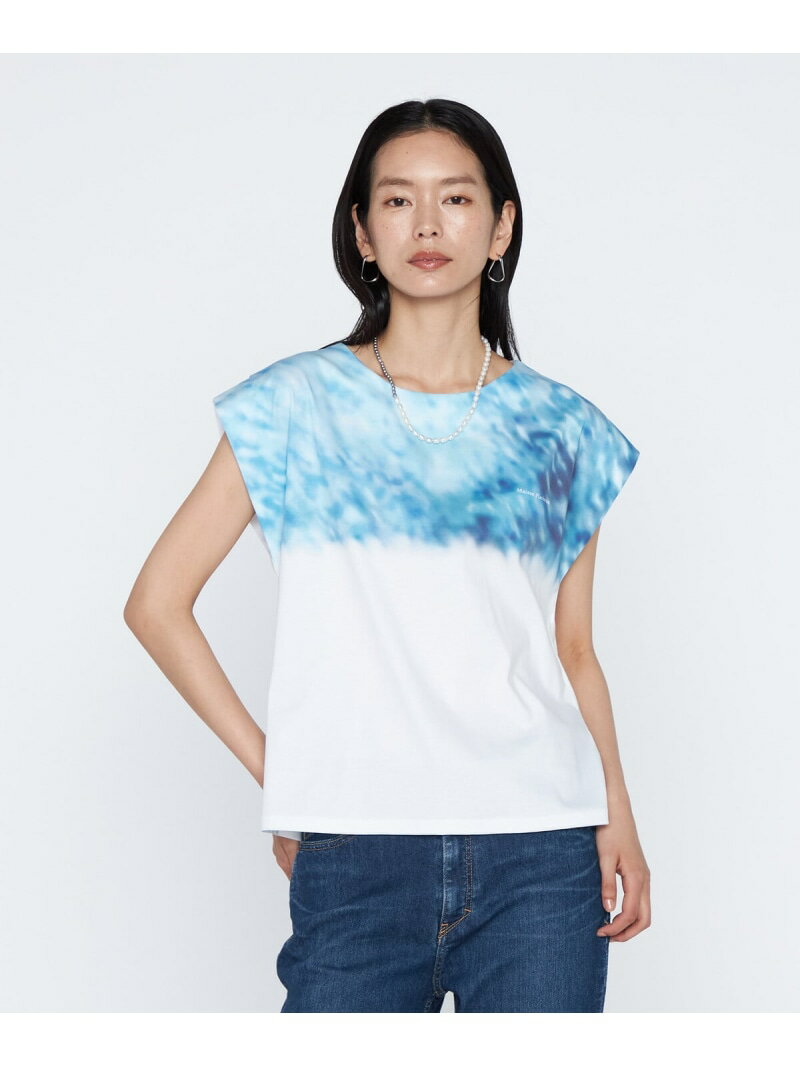 樂天商城 - アルビニスムース 水面プリントTシャツ Maison Platinum コムサ トップス カットソー・Tシャツ ホワイト【送料無料】[Rakuten Fashion]
