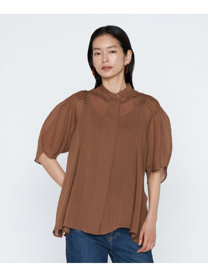 Rakuten - 【セットアップ対応】ラミーちりめん ペプラムブラウス Maison Platinum コムサ トップス シャツ・ブラウス ブラック グレー【送料無料】[Rakuten Fashion]