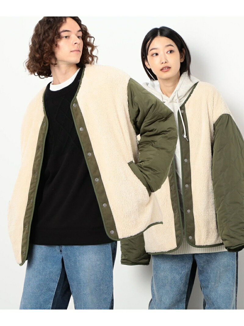 【SALE／40%OFF】ボアフリース & 瓢箪キルティング リバーシブルブルゾン Purple&Yellow コムサイズム ジャケット・アウター ブルゾン・ジャンパー カーキ ブラック【RBA_E】【送料無料】[Rakuten Fashion]のサムネイル