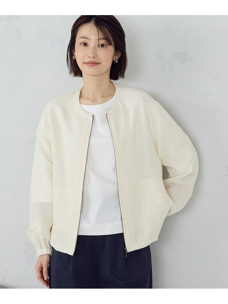 乐天商城 - メッシュ ブルゾン COMME CA ISM コムサイズム ジャケット・アウター ブルゾン・ジャンパー ブラック ホワイト【送料無料】[Rakuten Fashion]