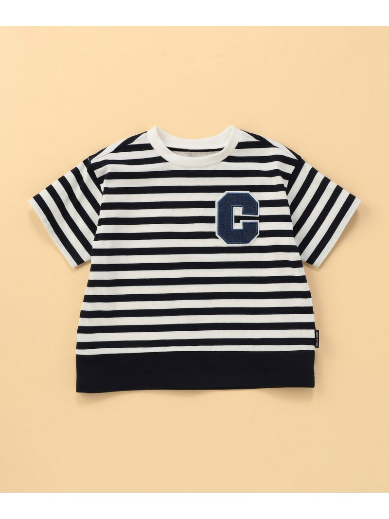 PORTER - デニムワッペン付き ボーダー半袖Tシャツ (ベビーサイズ) COMME CA ISM コムサイズム トップス カットソー・Tシャツ ネイビー[Rakuten Fashion]