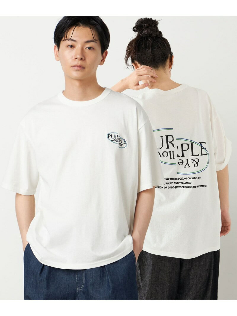 Rakuten - バックロゴ刺繍 半袖Tシャツ Purple&Yellow コムサイズム トップス カットソー・Tシャツ ブラック グリーン ホワイト【送料無料】[Rakuten Fashion]