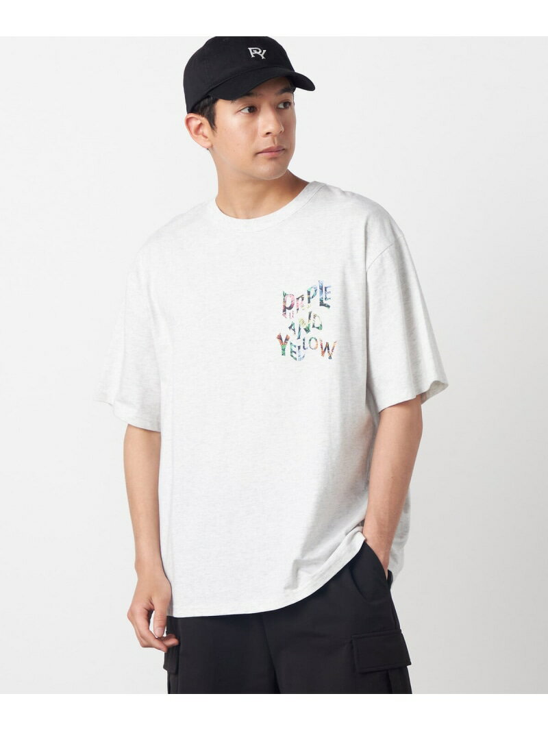 樂天商城 - 【SALE／10%OFF】バックウェーブプリント 半袖Tシャツ Purple&Yellow コムサイズム トップス カットソー・Tシャツ ホワイト ブルー ブラック【RBA_E】[Rakuten Fashion]