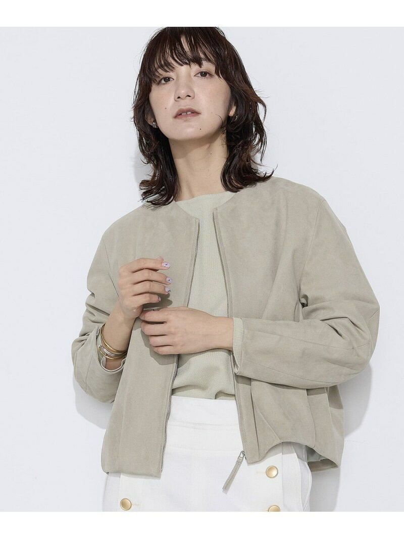 Rakuten - [ TALLサイズ ] フェイクスエード タックブルゾン K.T KIYOKO TAKASE TALL コムサ ジャケット・アウター ブルゾン・ジャンパー ブルー グレー【送料無料】[Rakuten Fashion]