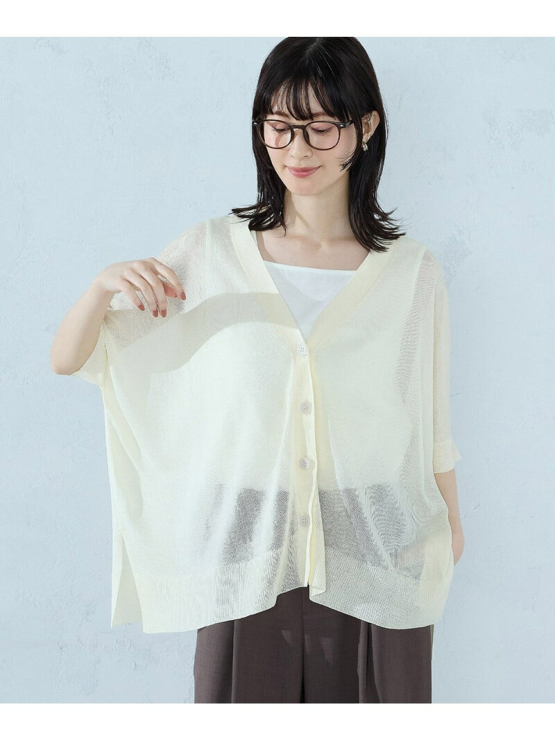 【セットアイテム】ニットポンチョカーディガン+タンクトップ COMME CA ISM コムサイズム トップス カーディガン オレンジ ネイビー ホワイト【送料無料】[Rakuten Fashion]
