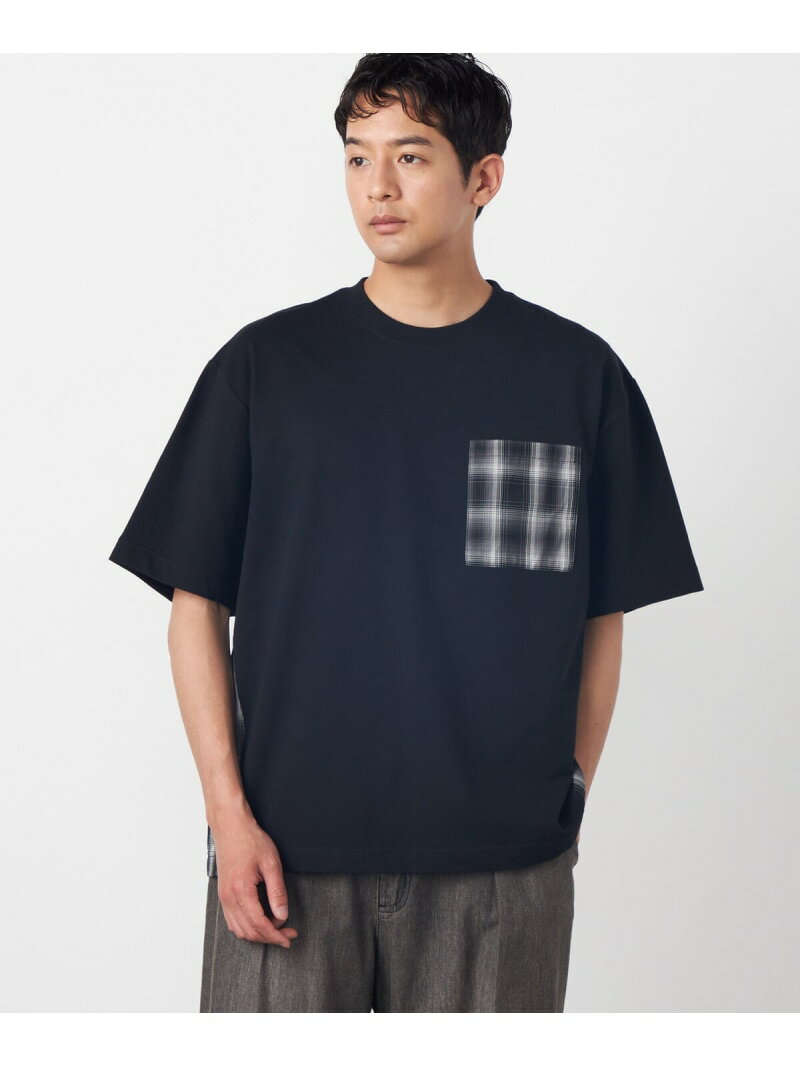 乐天商城 - 【SALE／10%OFF】チェック切り替えプルオーバー Purple&Yellow コムサイズム トップス カットソー・Tシャツ ブラック【RBA_E】【送料無料】[Rakuten Fashion]