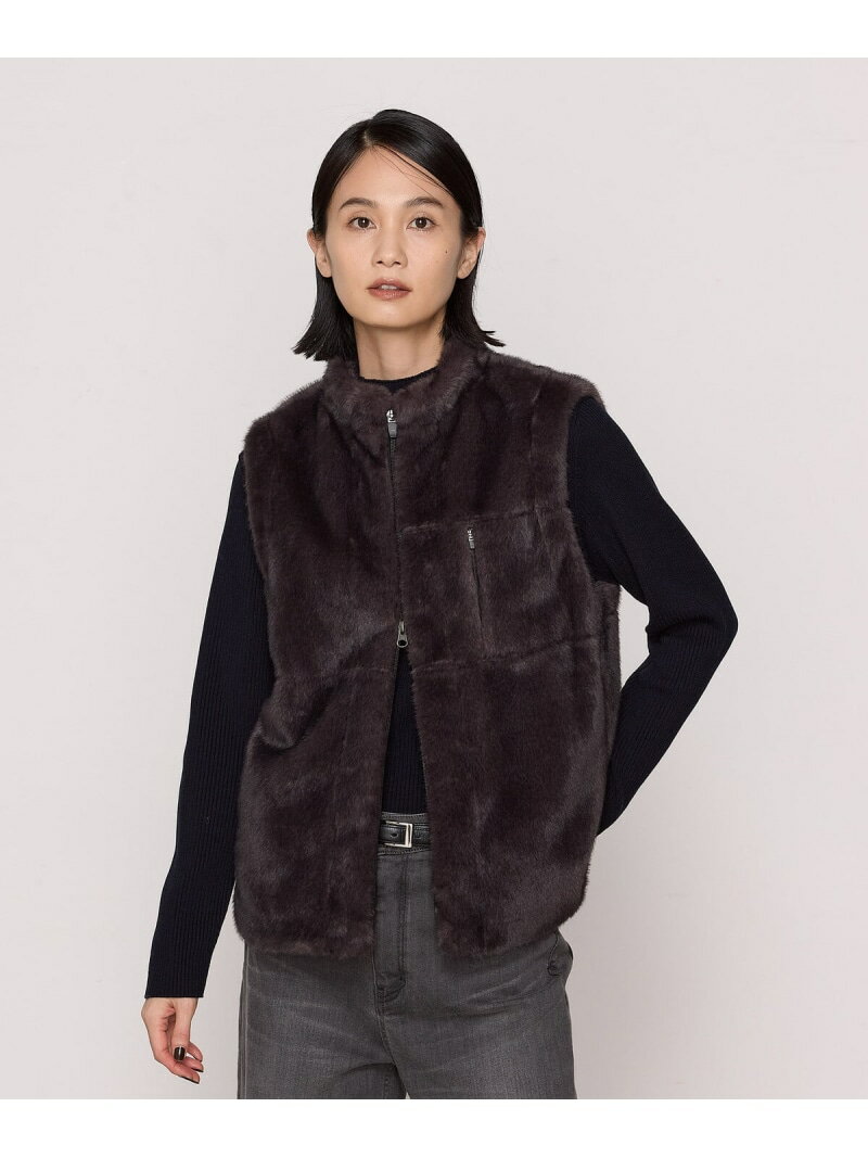【SALE／30%OFF】[ Sサイズ ] フェイクファー ジレ K.T KIYOKO TAKASE S-SIZE コムサ トップス ベスト・ジレ グレー ブラウン【RBA_E】【送料無料】[Rakuten Fashion](4)