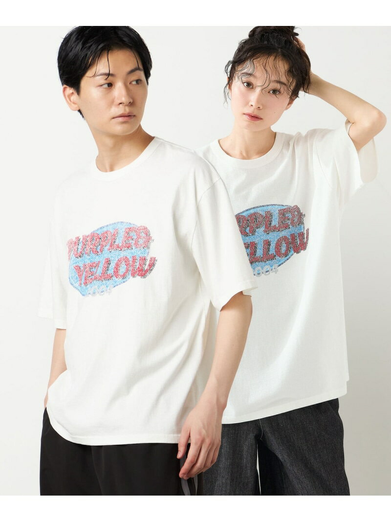 Rakuten - カスレロゴプリント フロスト半袖Tシャツ Purple&Yellow コムサイズム トップス カットソー・Tシャツ オレンジ グリーン ホワイト ブラック【送料無料】[Rakuten Fashion]