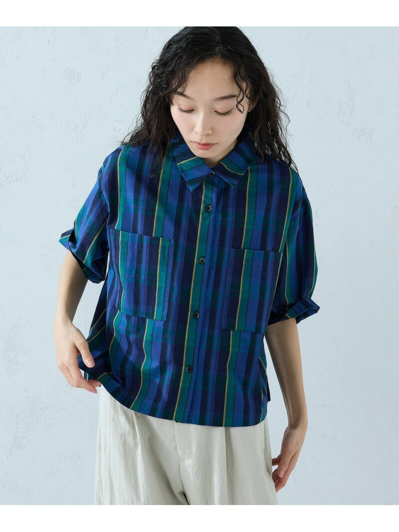 マドラスチェック シャツ COMME CA ISM コムサイズム トップス シャツ・ブラウス ネイビー レッド【送料無料】[Rakuten Fashion]