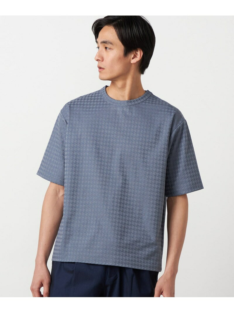 Rakuten - 【SALE／10%OFF】千鳥 リンクスジャガード Tシャツ COMME CA ISM コムサイズム トップス カットソー・Tシャツ ブルー グレー ホワイト【RBA_E】【送料無料】[Rakuten Fashion]