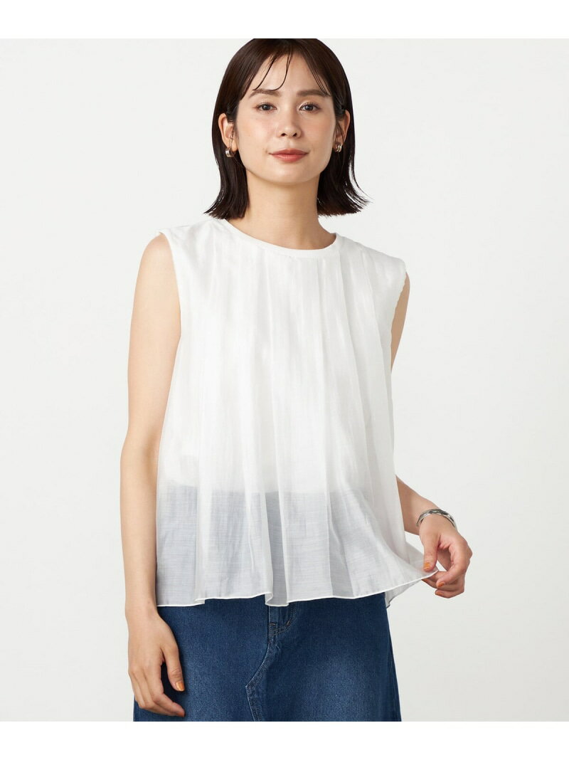 Rakuten - オーガンジーレイヤード ノースリーブカットソー COMME CA ISM コムサイズム トップス カットソー・Tシャツ ホワイト ブラック カーキグリーン【送料無料】[Rakuten Fashion]
