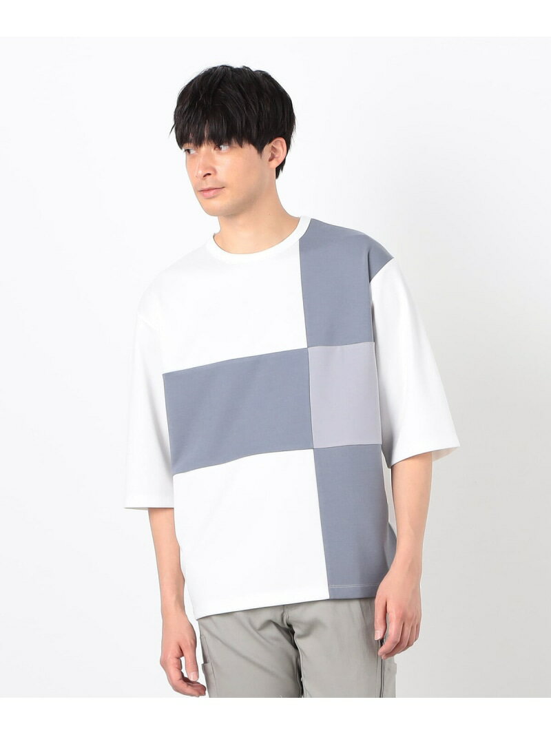 【SALE／20%OFF】七分袖 カラーブロッ�