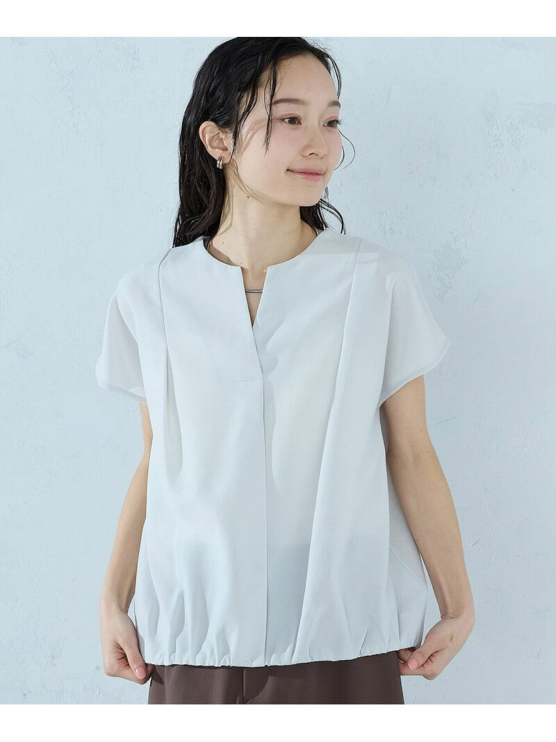 Rakuten - ノースリーブ タックブラウス COMME CA ISM コムサイズム トップス シャツ・ブラウス グリーン グレー【送料無料】[Rakuten Fashion]