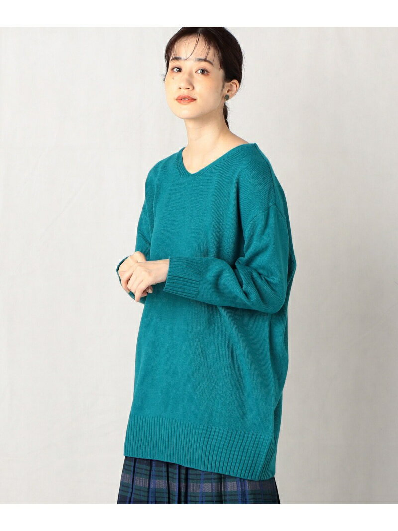 【SALE／55%OFF】Vネック ニットチュニック Comme ca Mature コムサイズム トップス ニット グリーン ピンク ベージュ パープル【RBA_E】[Rakuten Fashion]のサムネイル