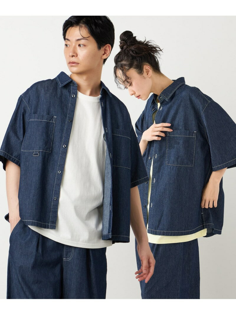 樂天商城 - ライトオンスデニム ステッチシャツ Purple&Yellow コムサイズム トップス シャツ・ブラウス ブラック【送料無料】[Rakuten Fashion]